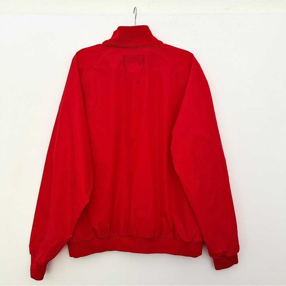 Red Snap Nylon Jacket Sporty Pullover Vintage Windbreaker Coat Primary Size XXL - Picture 10 of 15